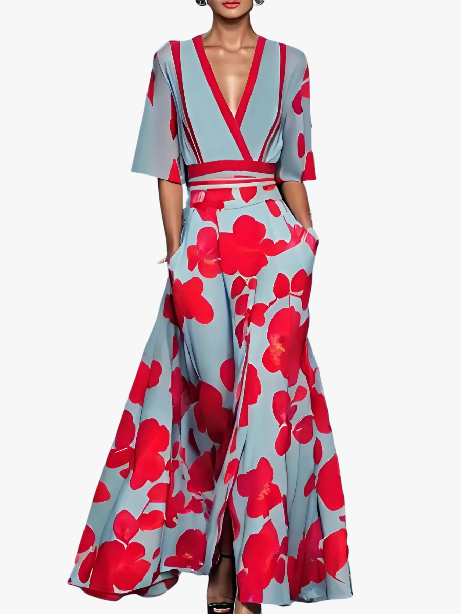 MOREAU LYON | ROBE FLORALE COL V POUR FEMMES