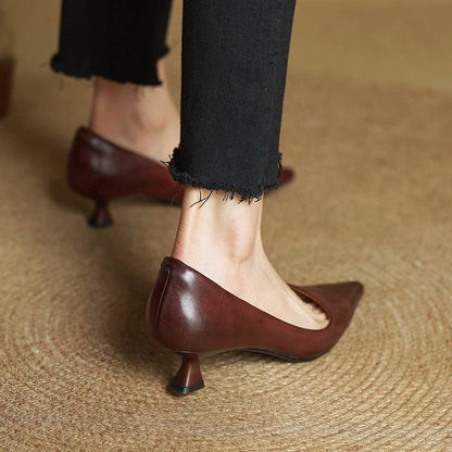 Noah Sculpted Leather Heels