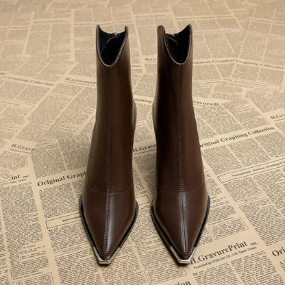 SIENNA CHROME LEATHER BOOTS