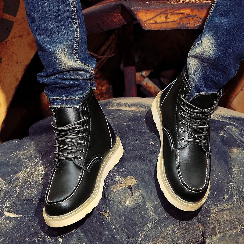 Harrison Retro Leather Boots