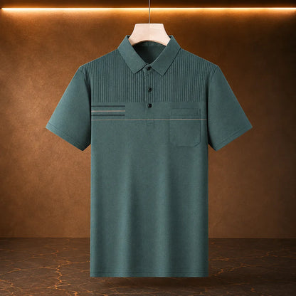 Striped Pocket Polo Shirt