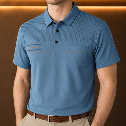 Striped Pocket Polo Shirt