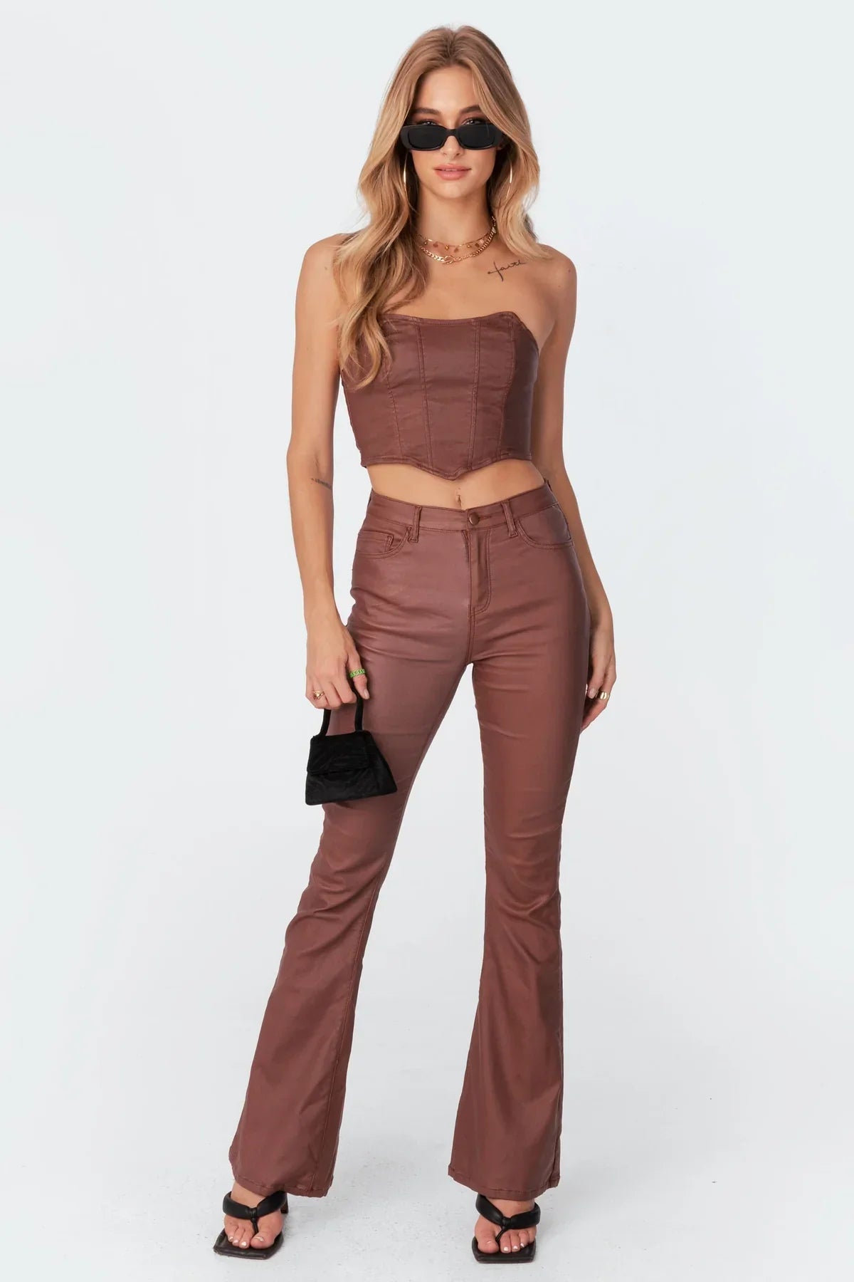 Stella Leather Flare Pants