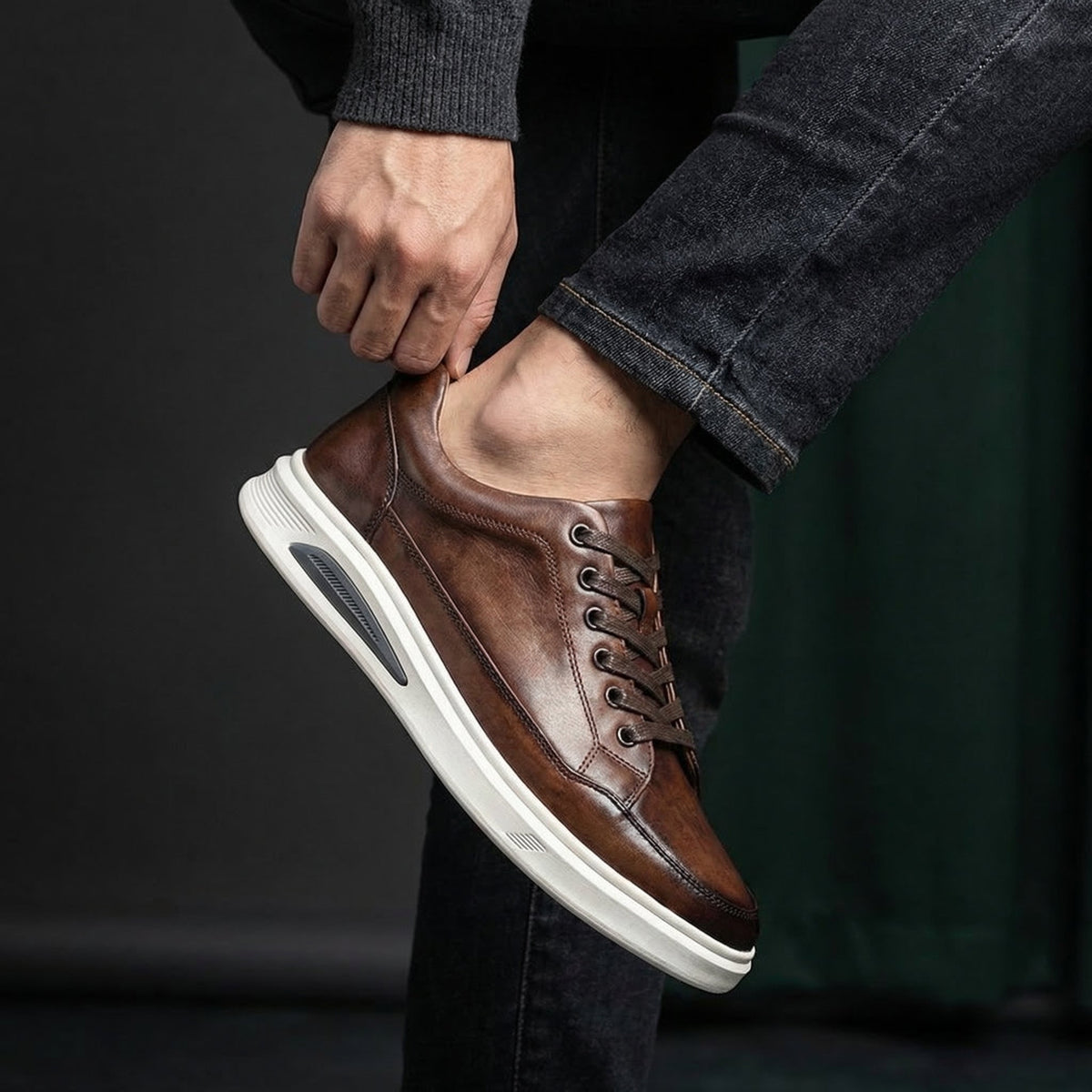Rafael Leather Court Trainer