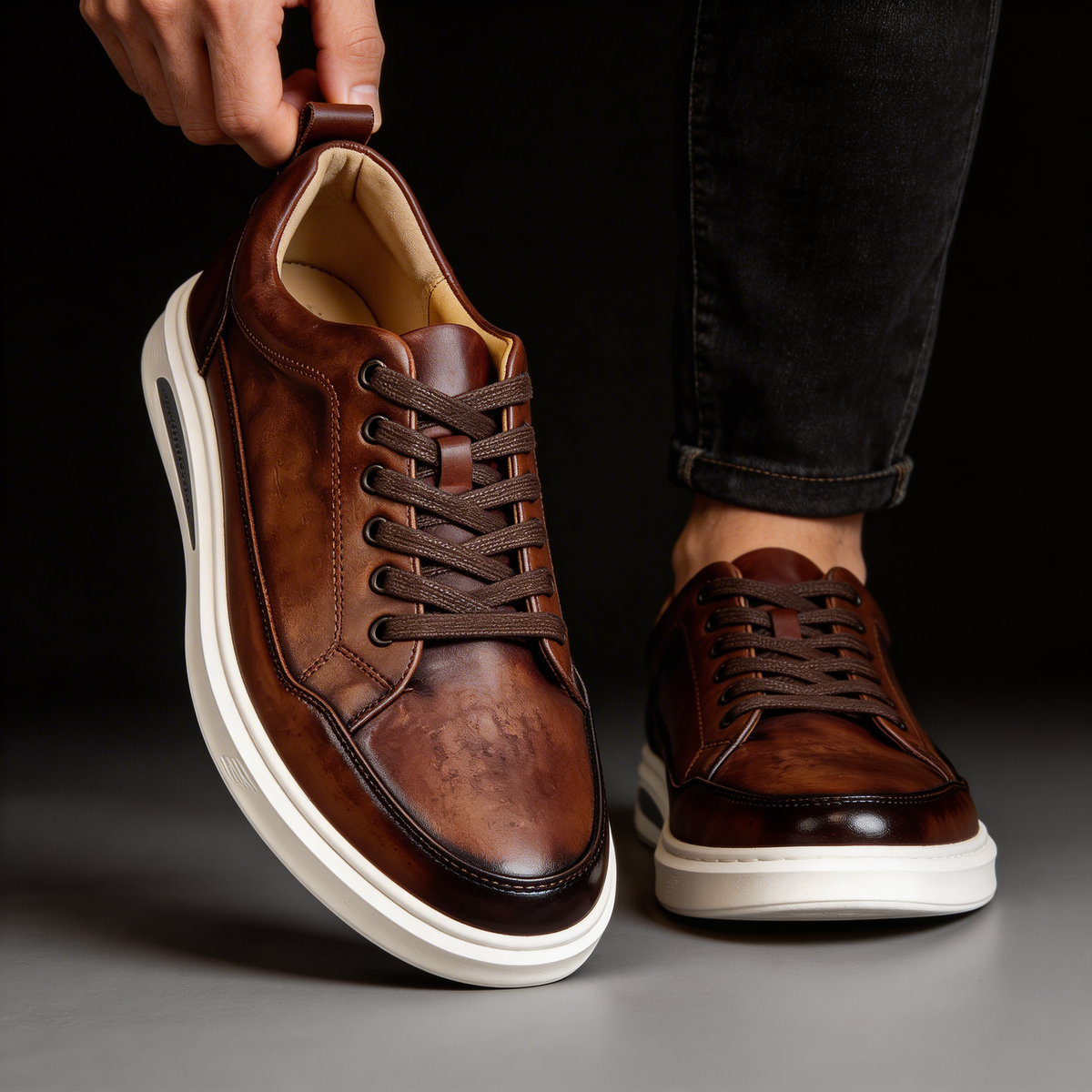 Rafael Leather Court Trainer
