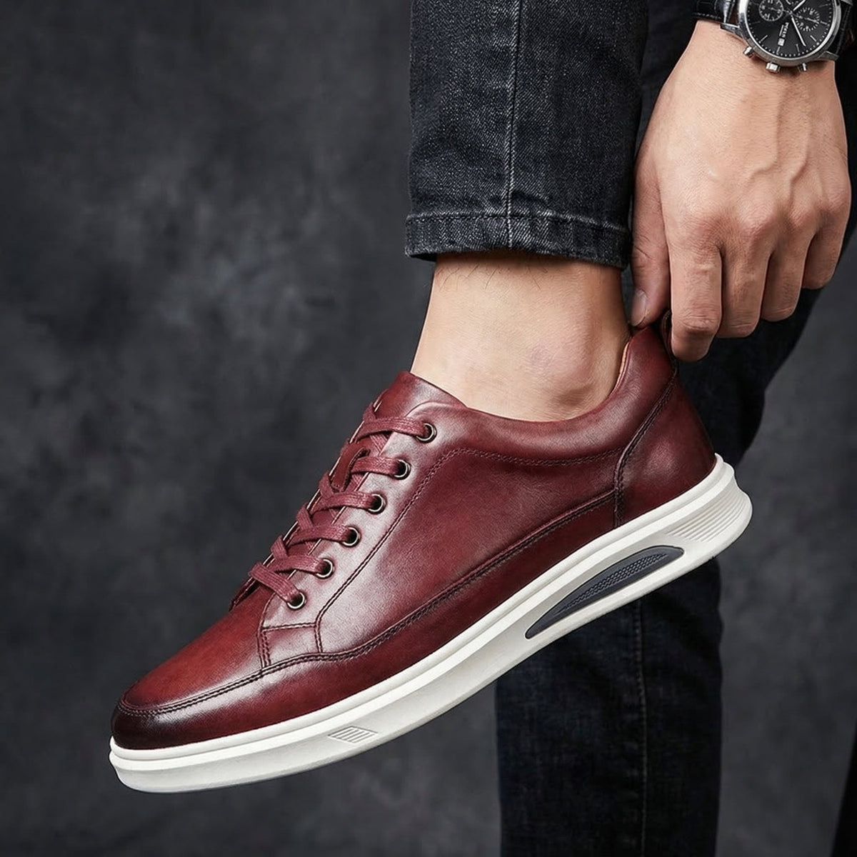 Rafael Leather Court Trainer