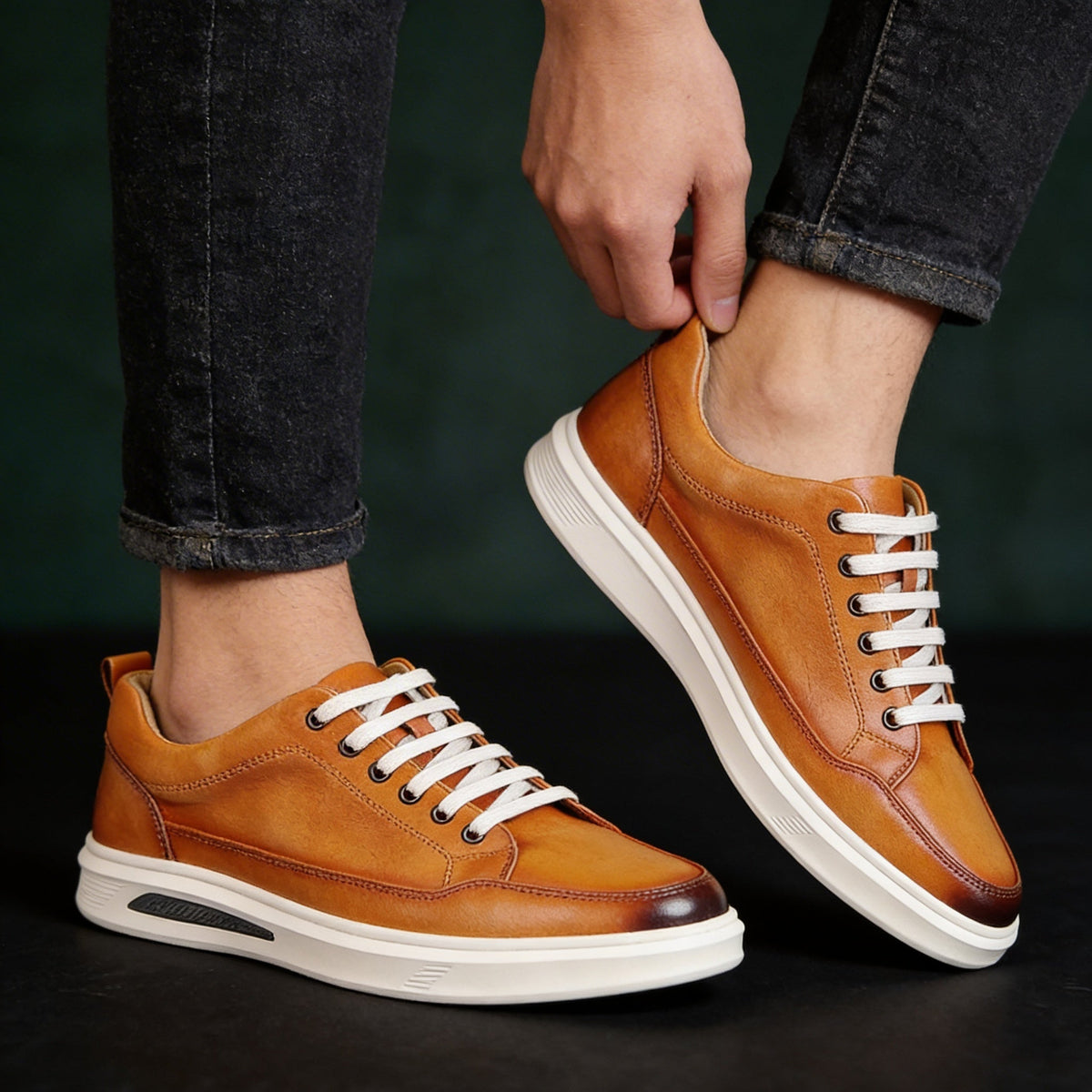 Rafael Leather Court Trainer