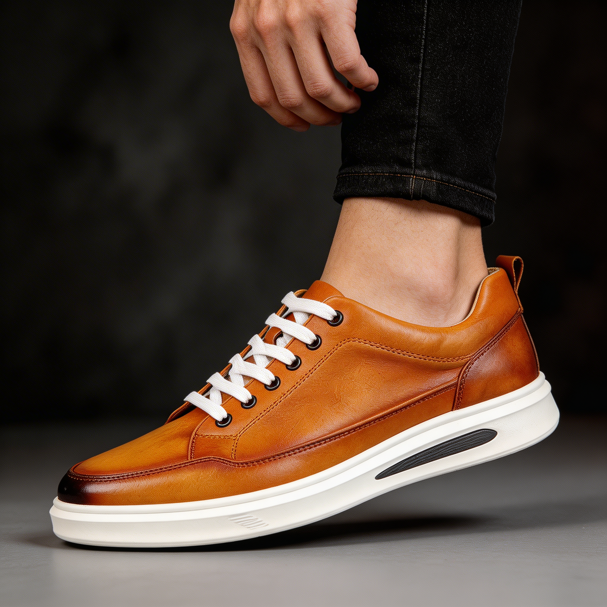 Rafael Leather Court Trainer