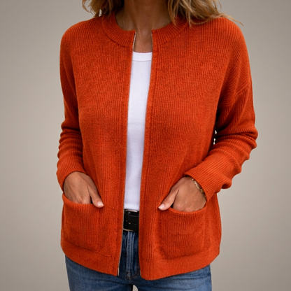 Colette Zip-Up Knit Cardigan
