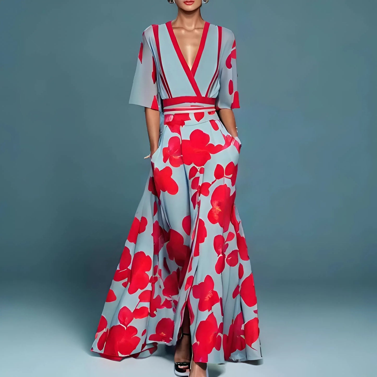 MOREAU LYON | ROBE FLORALE COL V POUR FEMMES