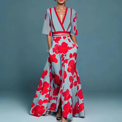 MOREAU LYON | ROBE FLORALE COL V POUR FEMMES