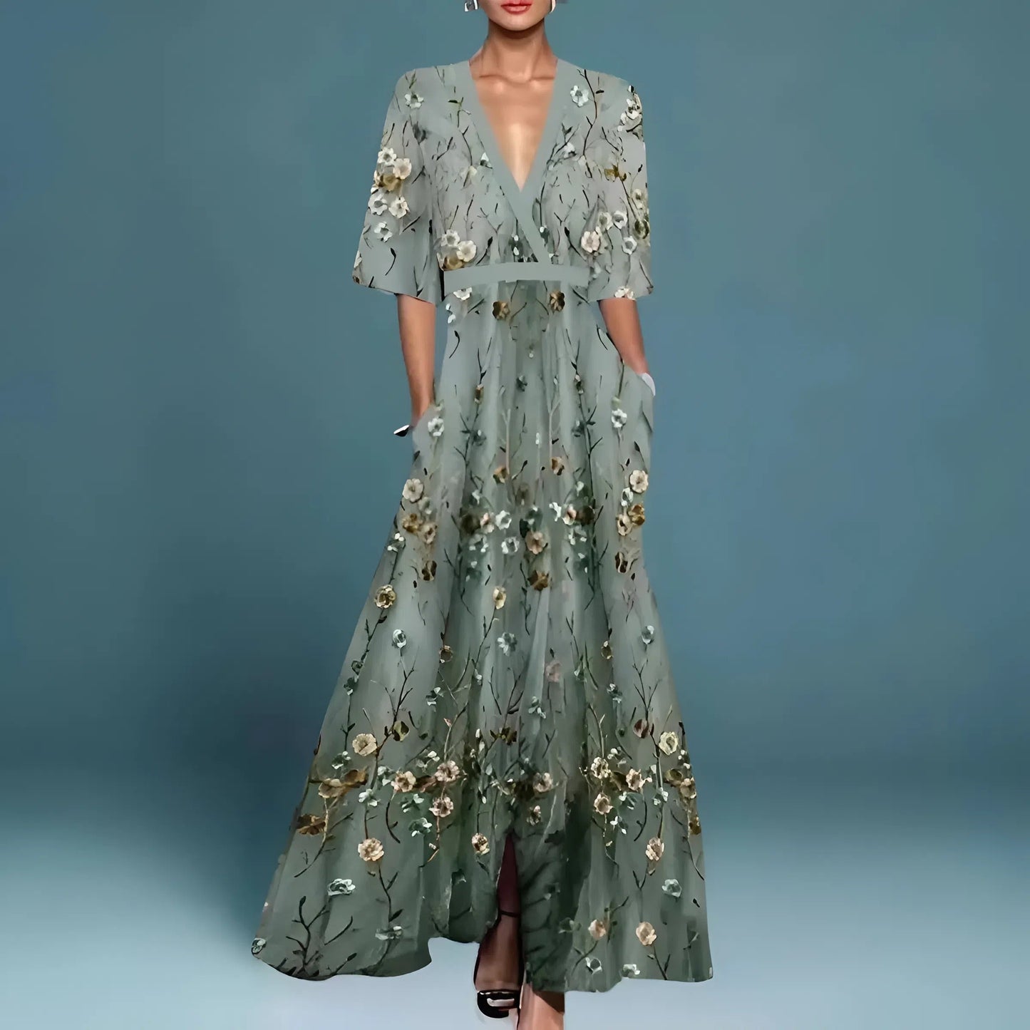MOREAU LYON | ROBE FLORALE COL V POUR FEMMES